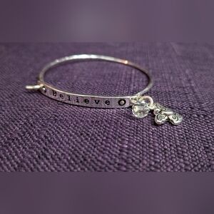 Silver Inspirational Bangle Bracelet